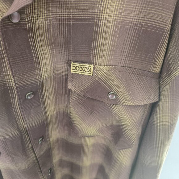 Dixxon The Wyatt Brown Plaid Bamboo Blend Button Down Long Shirt XL - Picture 3 of 13